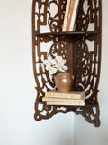 antique hand carved corner shelf