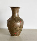 vintage brass cloisonné vase
