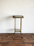 vintage cast iron and green onyx plant stand