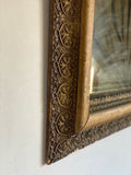 antique ornate wood & plaster mirror