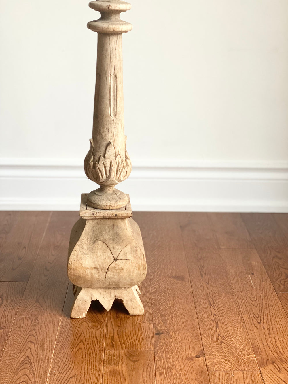turn of the century French wood altar candlestick