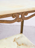 vintage French cast iron and onyx side table