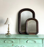 antique Victorian arched mirror, large