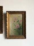 set of vintage floral paintings