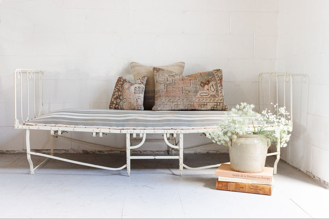 19th century french wrought iron centre folding daybed