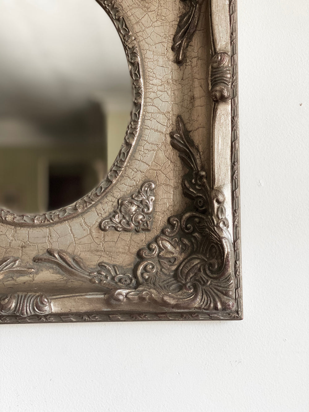 vintage wood carved mirror