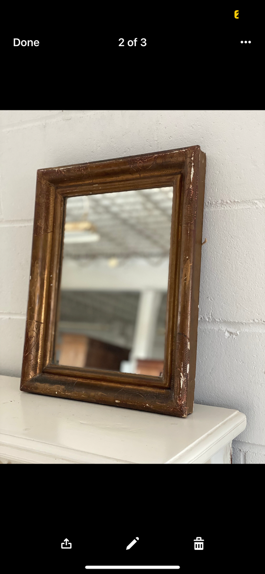 antique french stripped gilt mirror