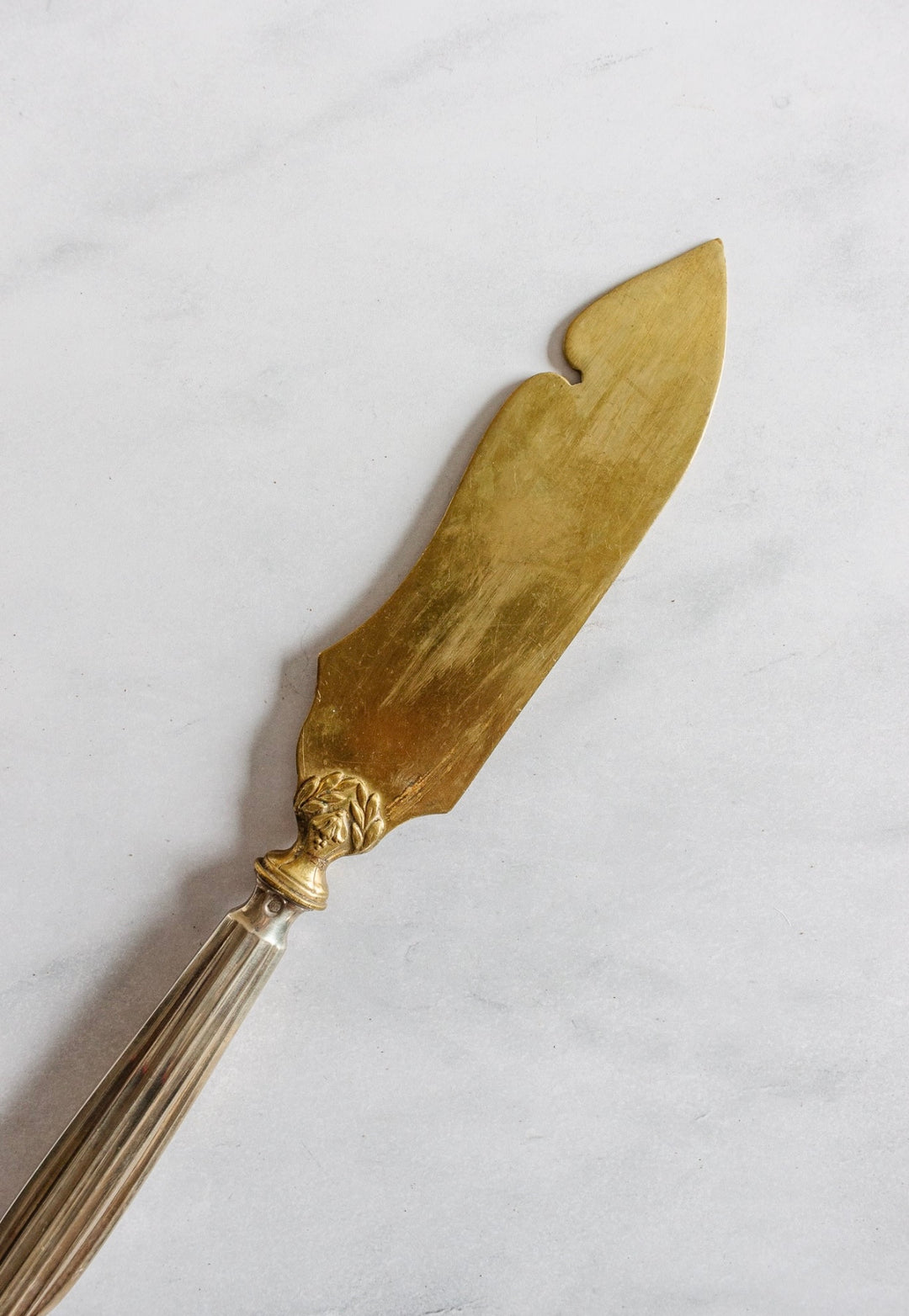 antique French art nouveau gold vermeil & silver plate cake server