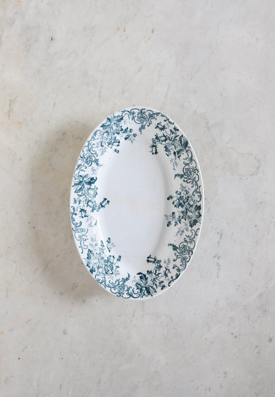 antique French ironstone transferware platter