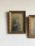 set of vintage floral paintings