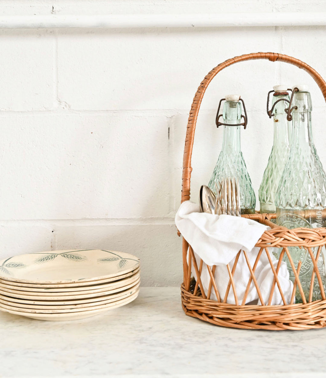 Vintage French “porte-bouteille” basket