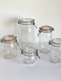 eclectic set of vintage French Le Parfait canning jars