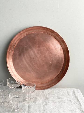 vintage solid copper tray