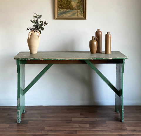 vintage wood work table