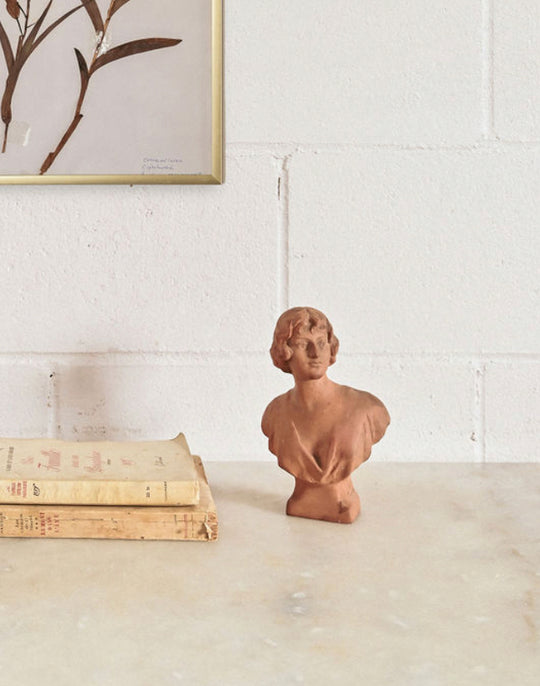 vintage French terra cotta bust