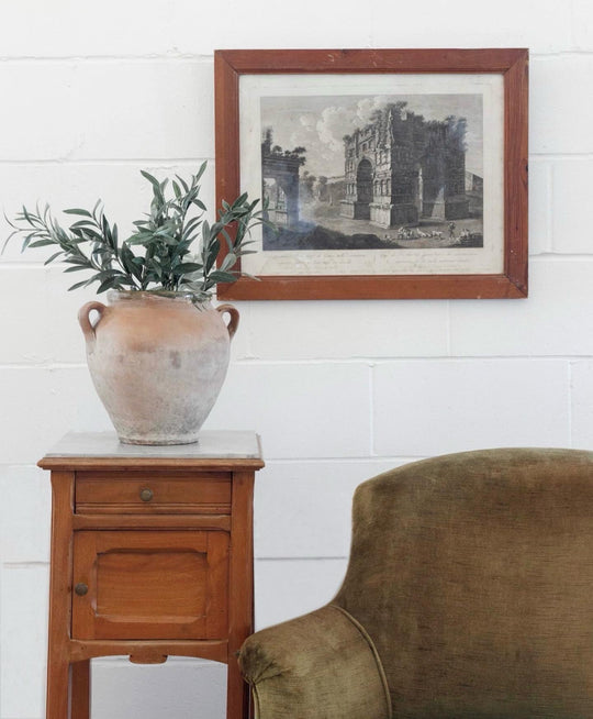 vintage French walnut Provençal side table