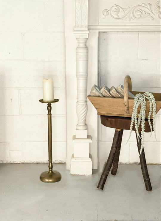 vintage french brutalist tripod stool