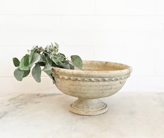 midcentury french pedestal stone planters