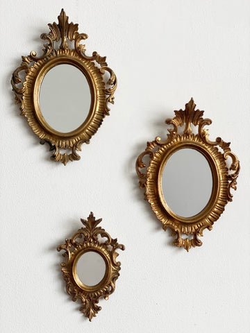 vintage florentine mirror trio