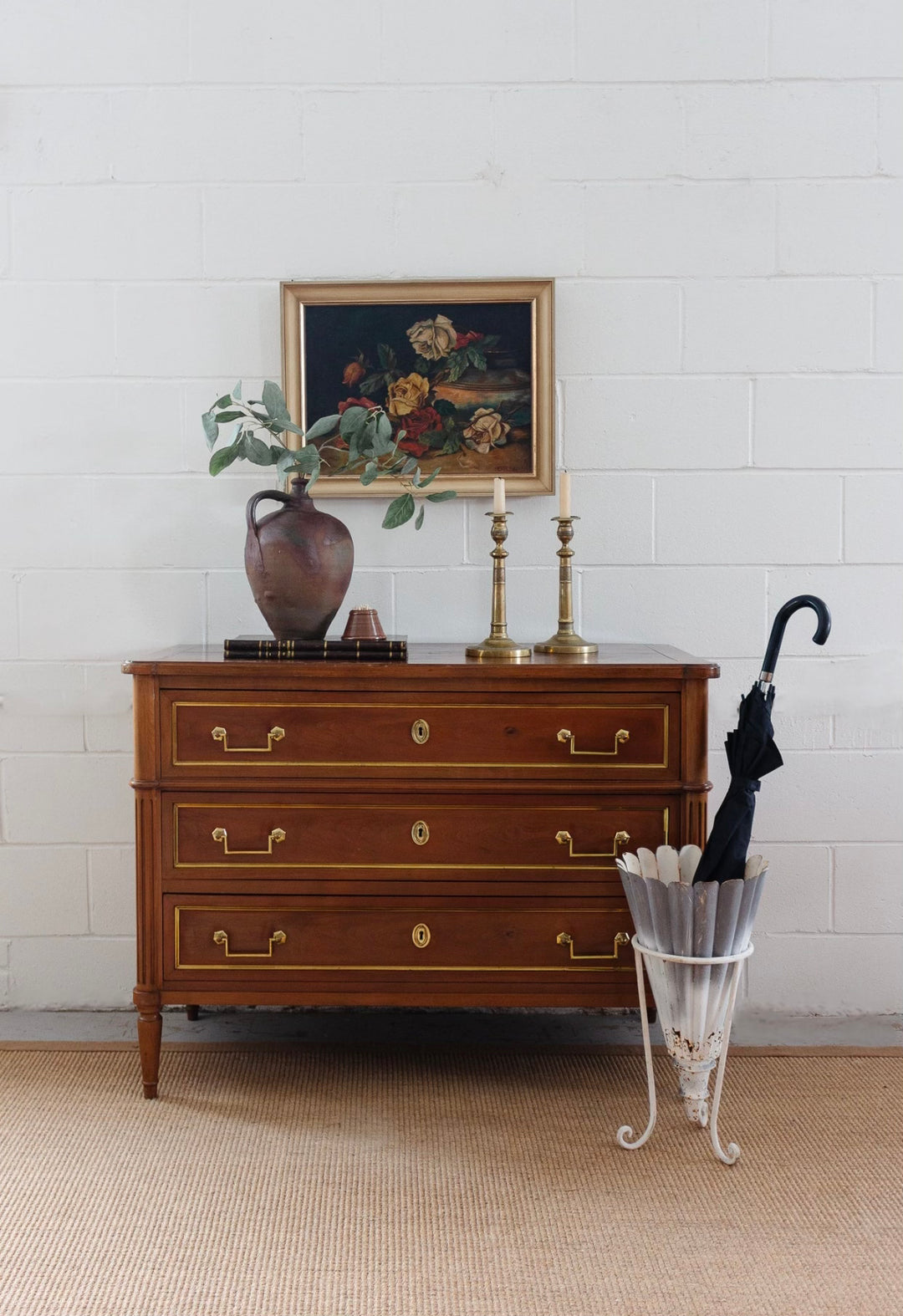 vintage french louis xvi style walnut commode