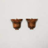 vintage wood wall sconces, set of two