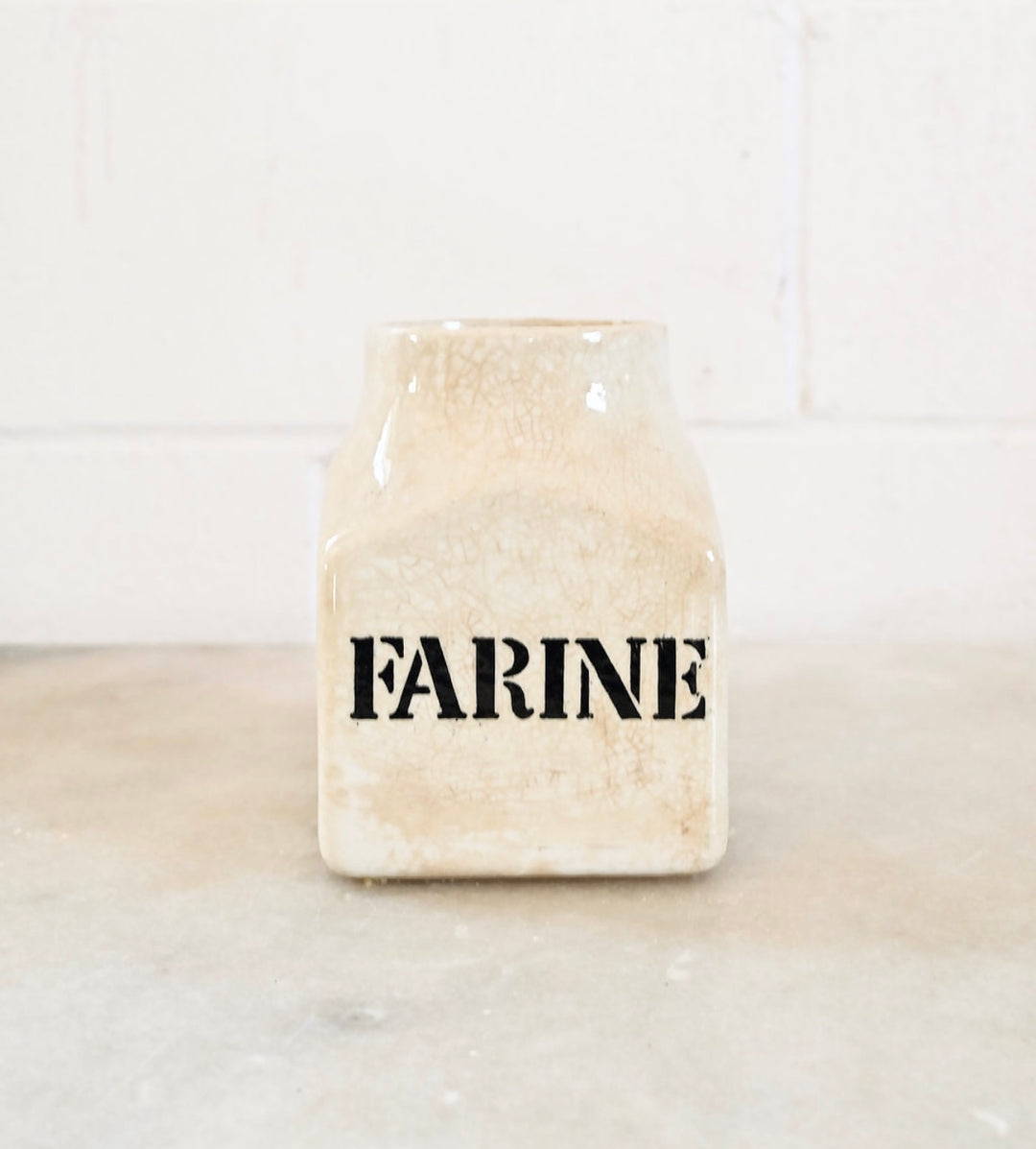 vintage "farine" jar by David Fowler, England