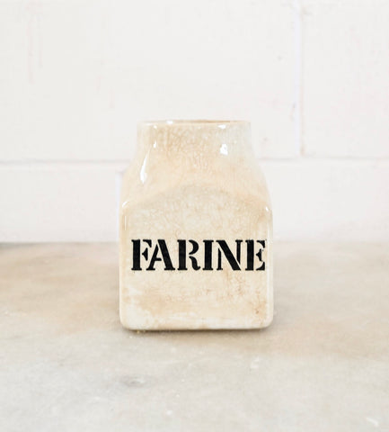 vintage "farine" jar by David Fowler, England