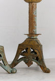 pair of 19th century french gilt brass and ormolu altar candlesticks
