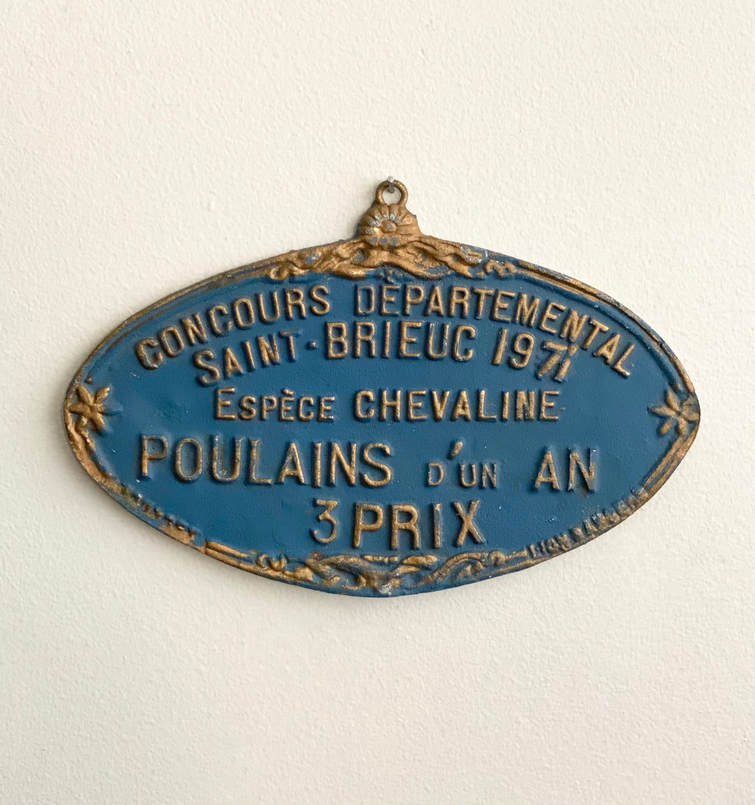 vintage French agricultural award plaque