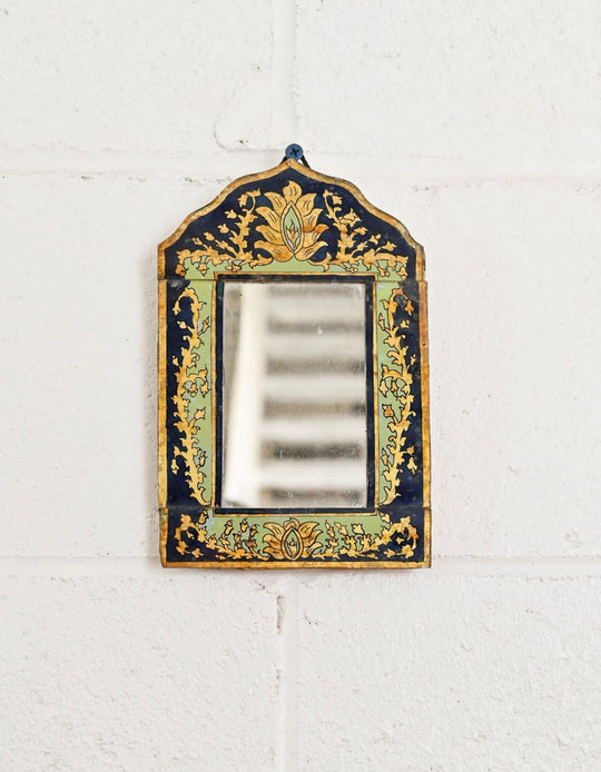 vintage french eglomisé reverse painted mirror