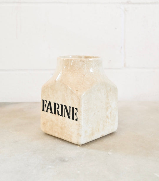 vintage "farine" jar by David Fowler, England