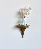 vintage mixed metal wood wall sconce