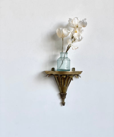 vintage mixed metal wood wall sconce