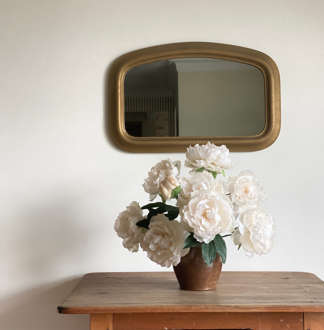 vintage wood & plaster transom mirror
