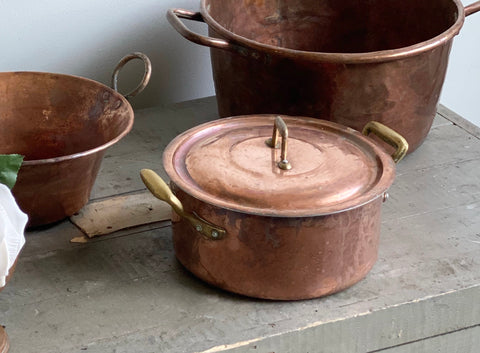 vintage French copper casserole