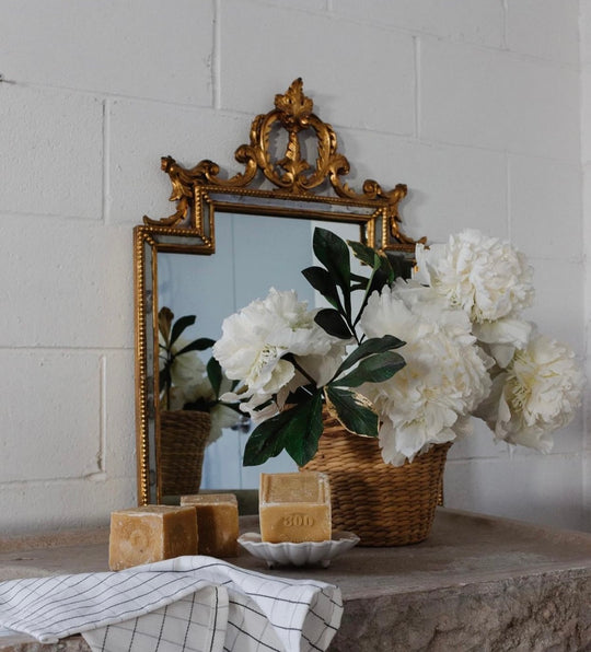 antique Louis XVI gilt wood pier mirror