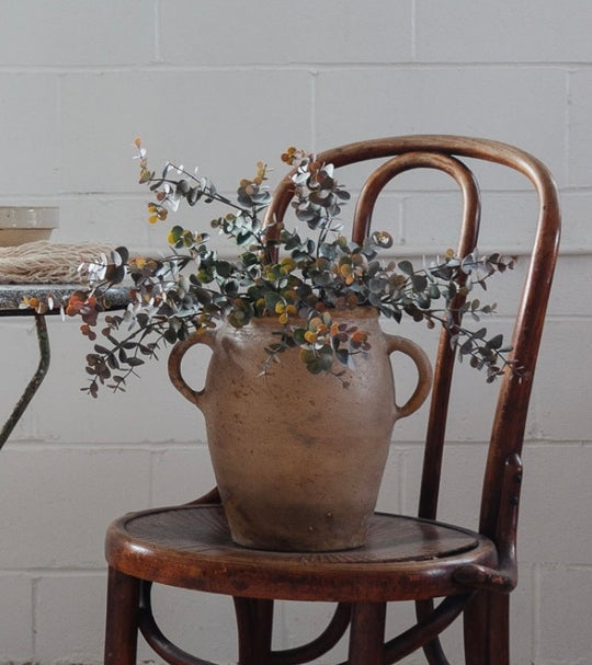 antique French terra cotta confit pot