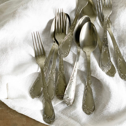 vintage French matching silverware, set of 5