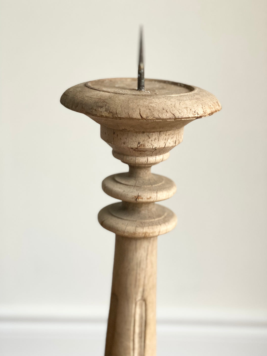 turn of the century French wood altar candlestick