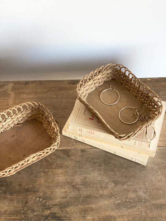 pair of French woven baskets