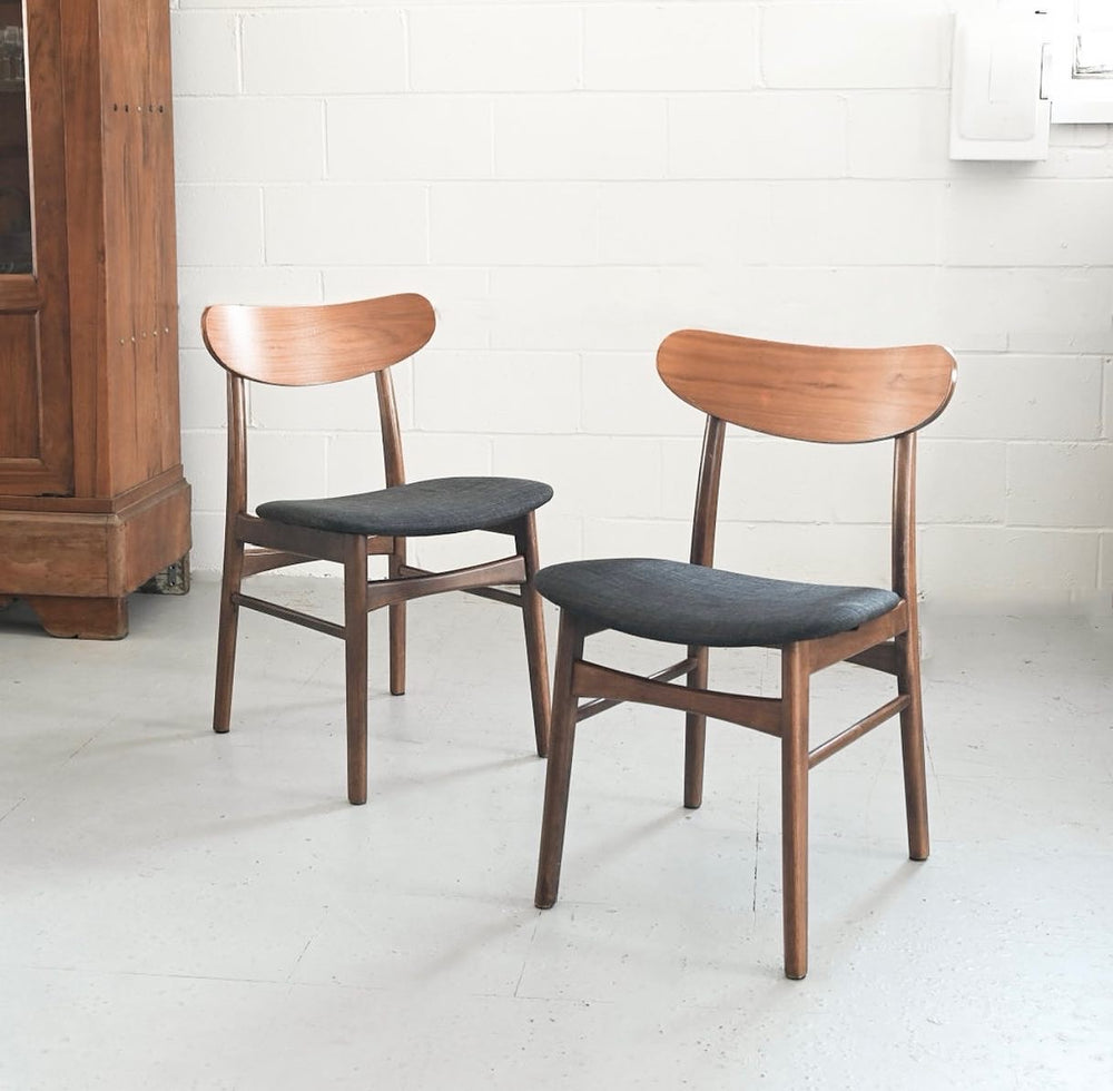 midcentury teak chairs, set of 4