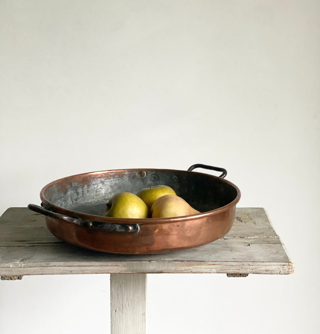 vintage French copper rondeau pan