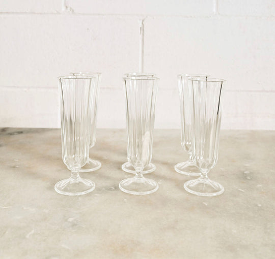 vintage french champagne flutes, set of 6