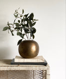 vintage hammered brass vase