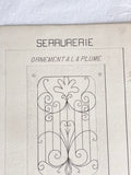 antique French architectural ornament study, “ornement à la plume”