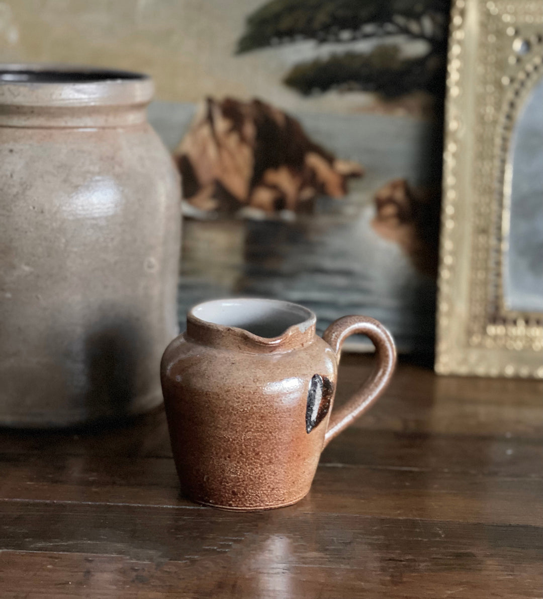 vintage French stoneware creamer