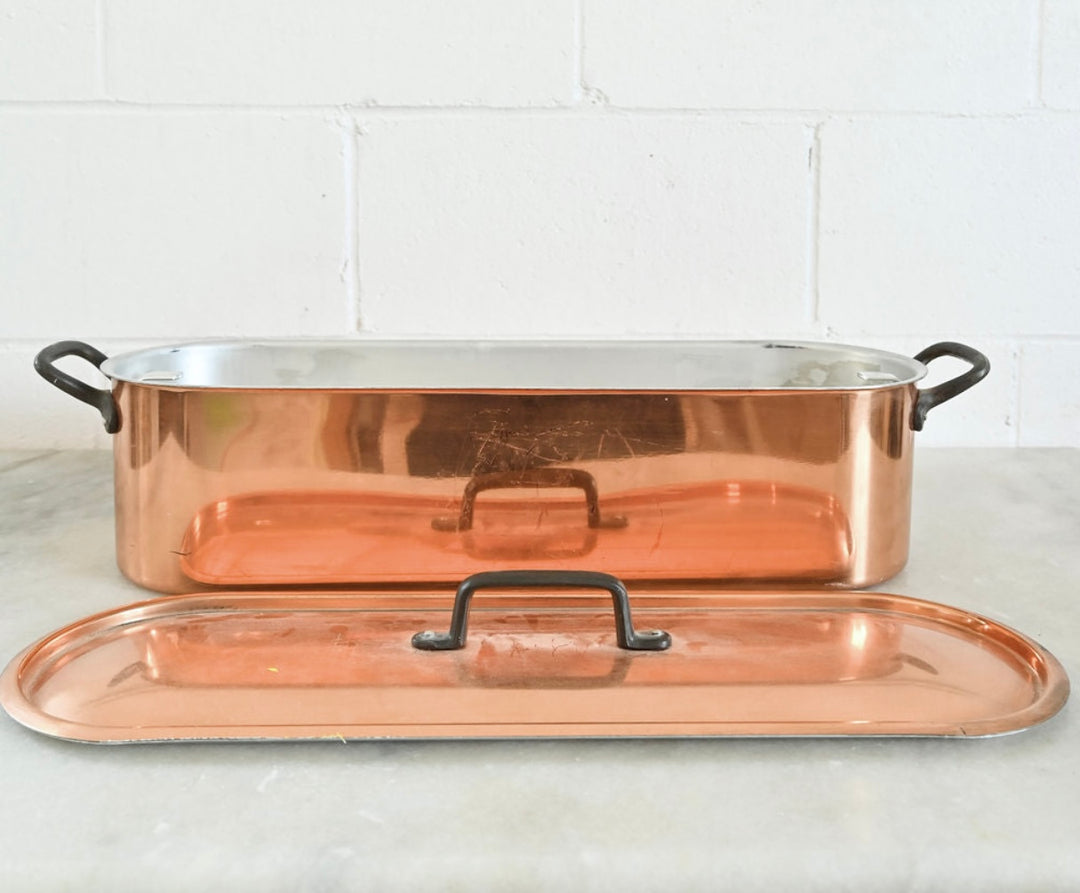 vintage french copper fish poacher