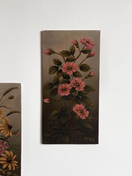 pair of floral paintings