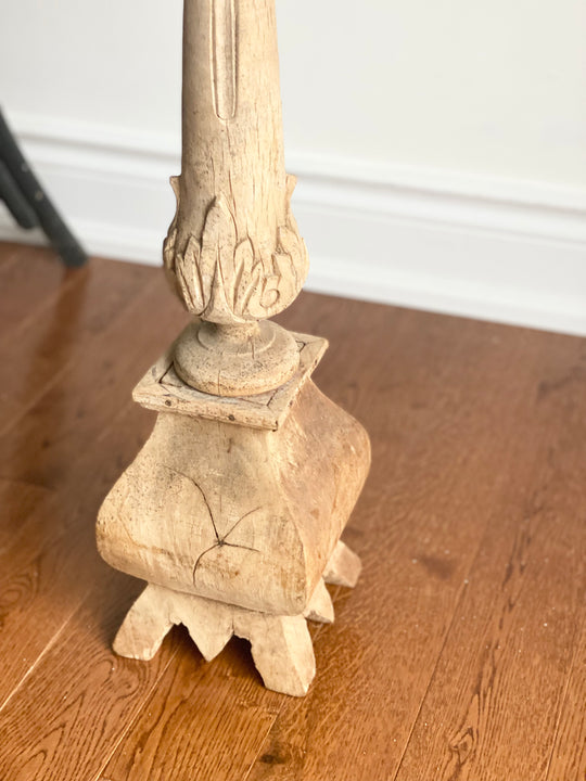 turn of the century French wood altar candlestick