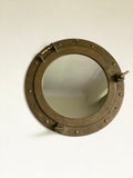 vintage brass porthole mirror